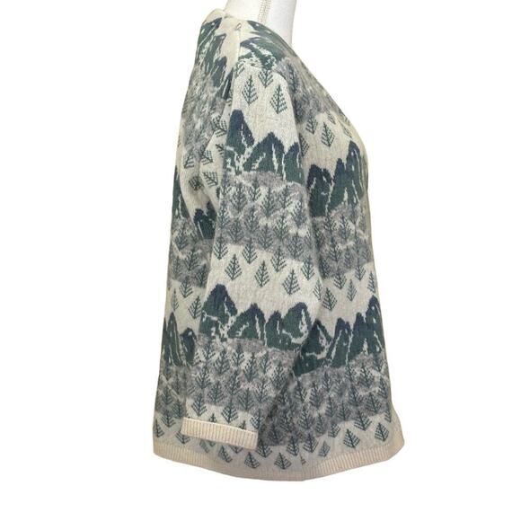 Colonial Concepts New Zealand sweater, blue/white, medium, grandpa cardigan - Picture 2 of 6